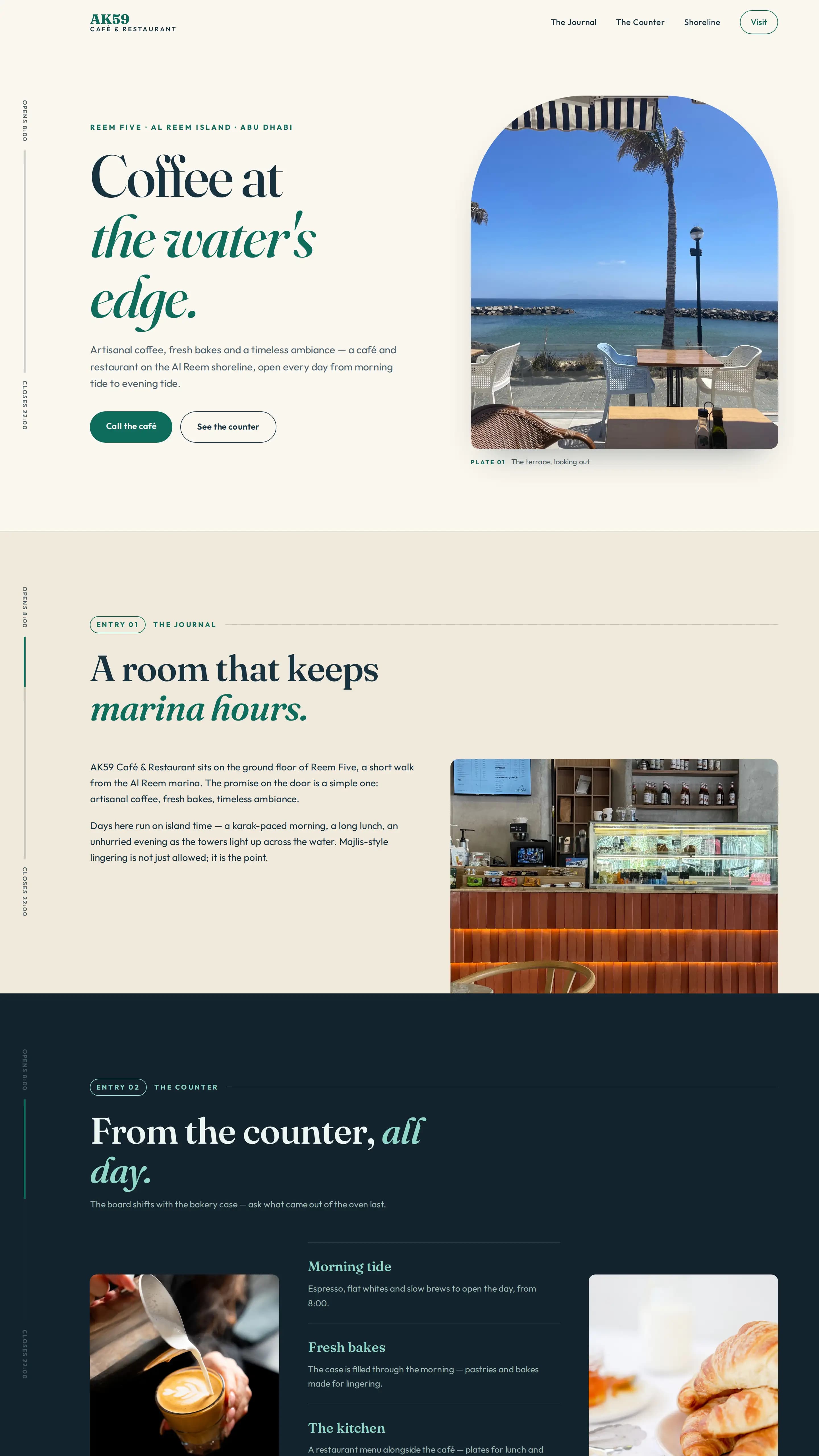 AK59 Café & Restaurant template — café website design