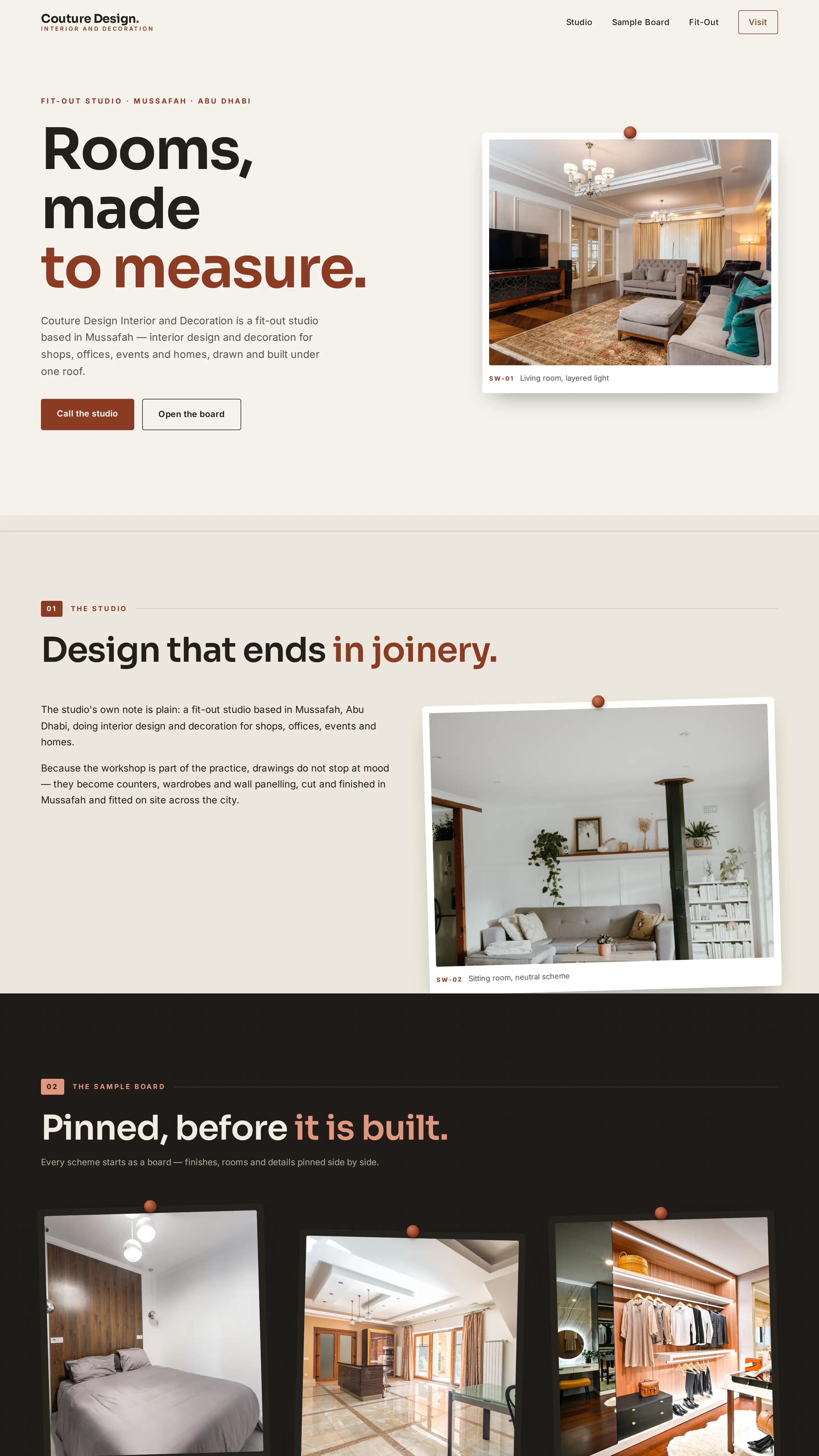 Couture Design Interior and Decoration template — interior design website design