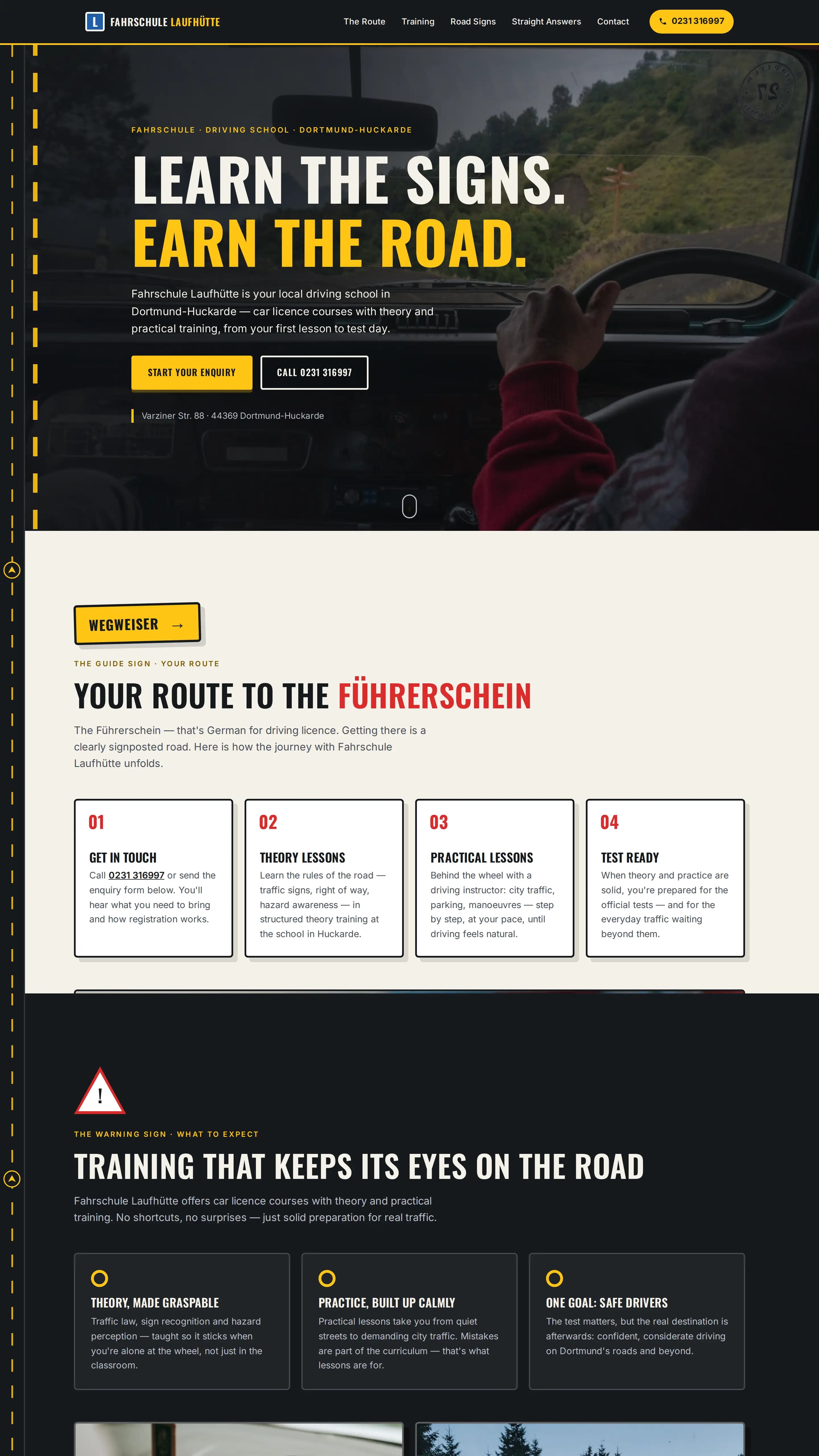 Fahrschule Laufhütte template — driving school website design