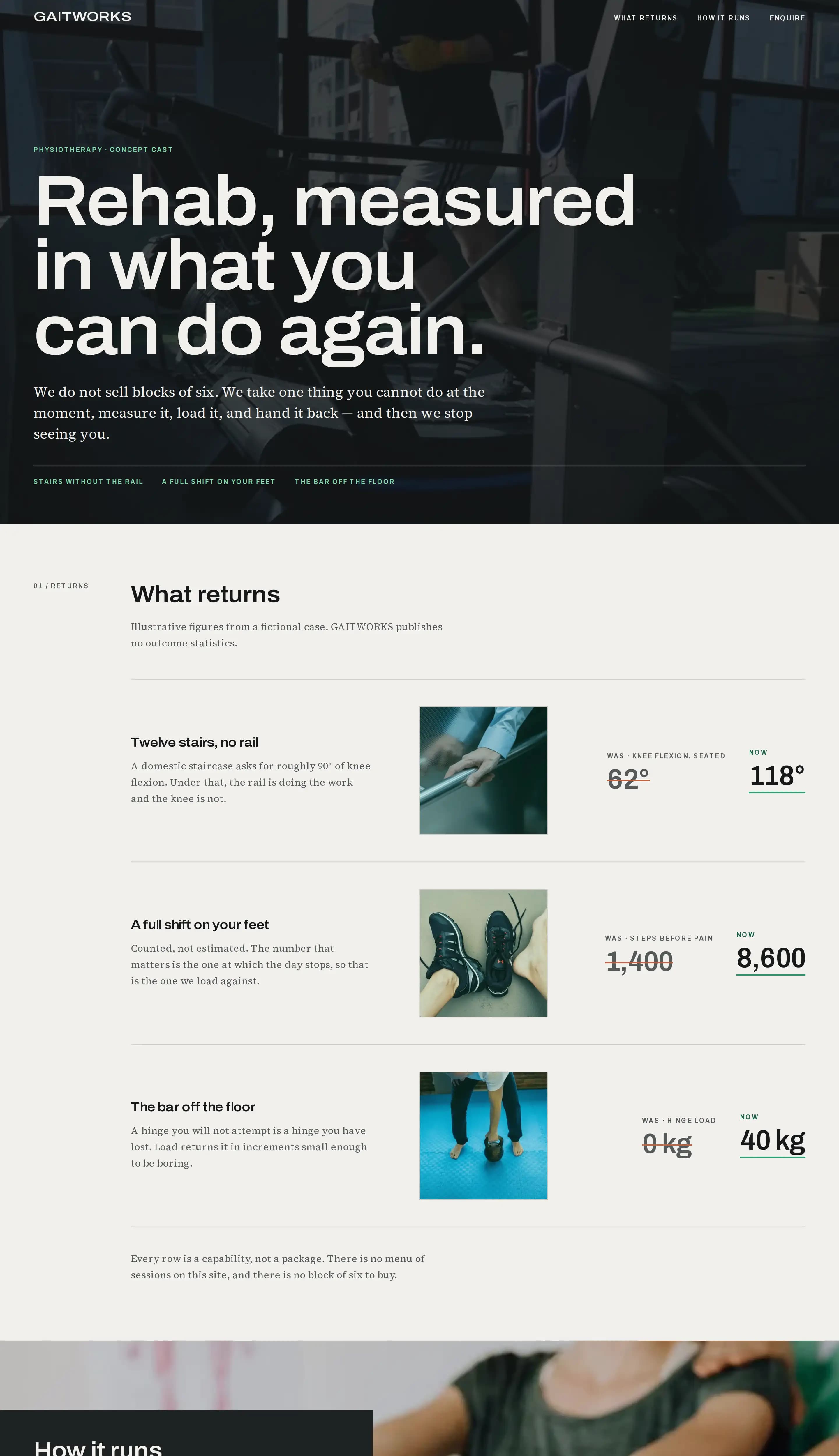 Gaitworks template — physiotherapy website design
