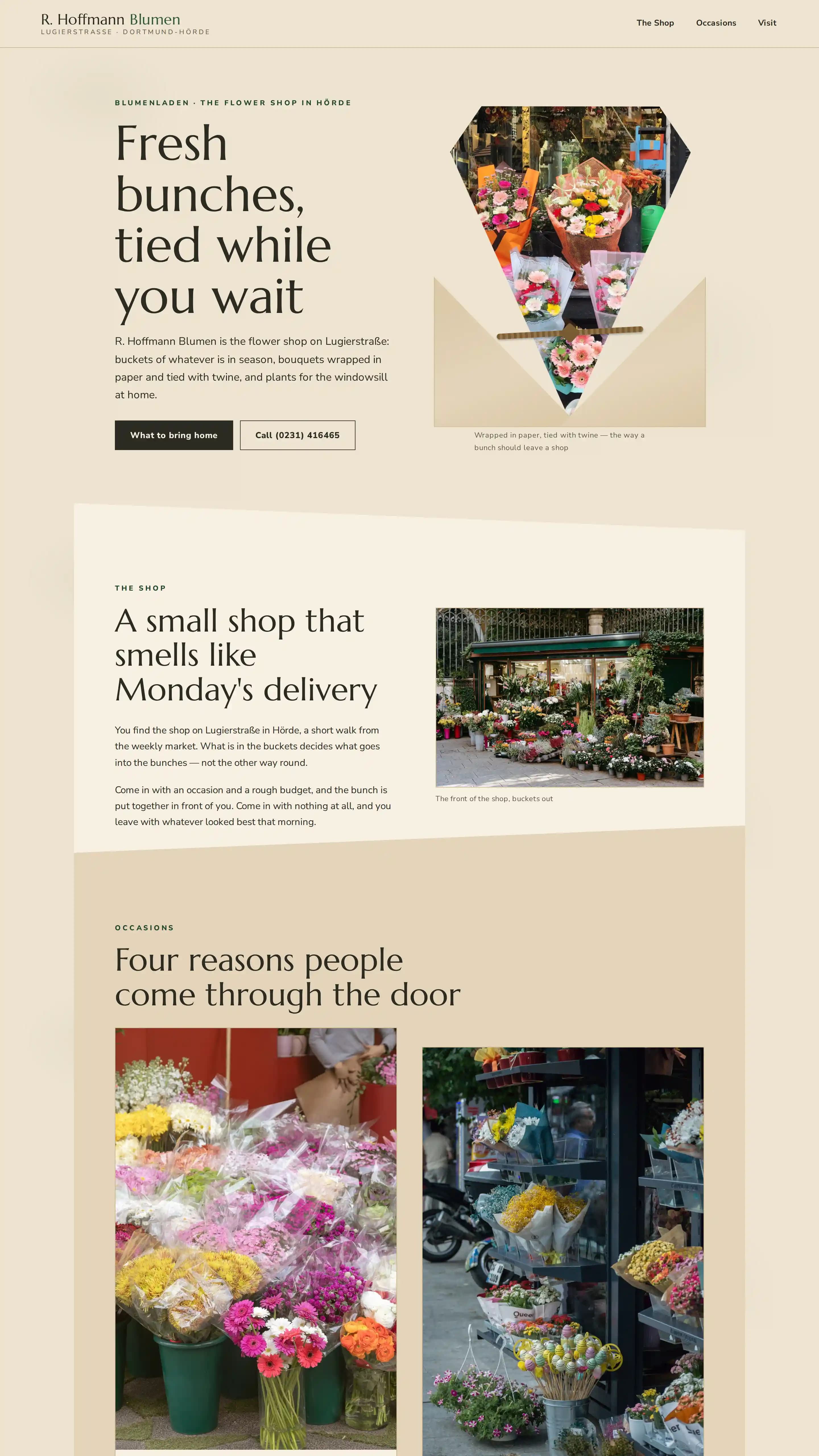 R. Hoffmann Blumen template — florist (flower shop) website design