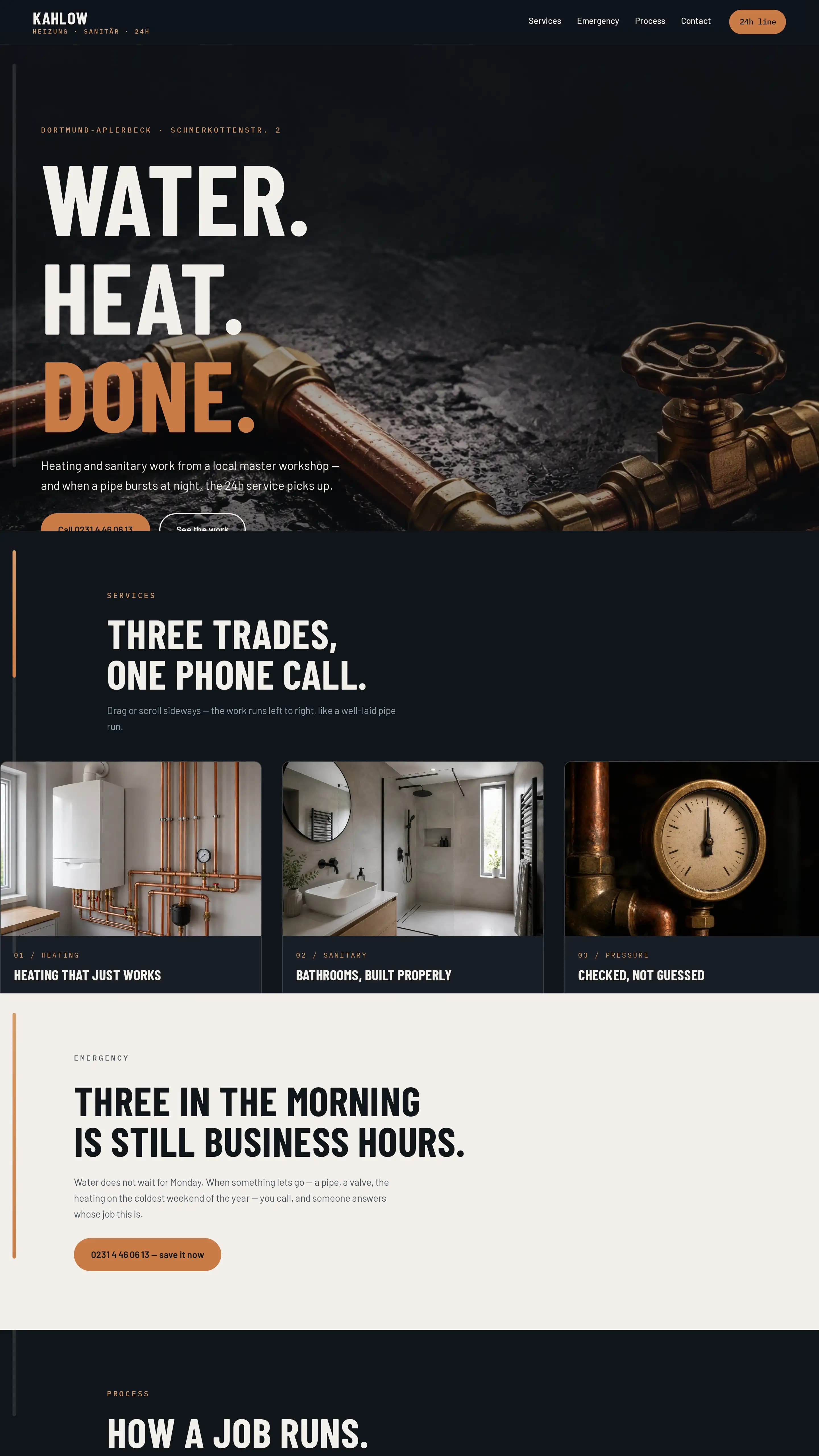 Karsten Kahlow Heizung - Sanitär - 24h Service template — plumbing and heating website design