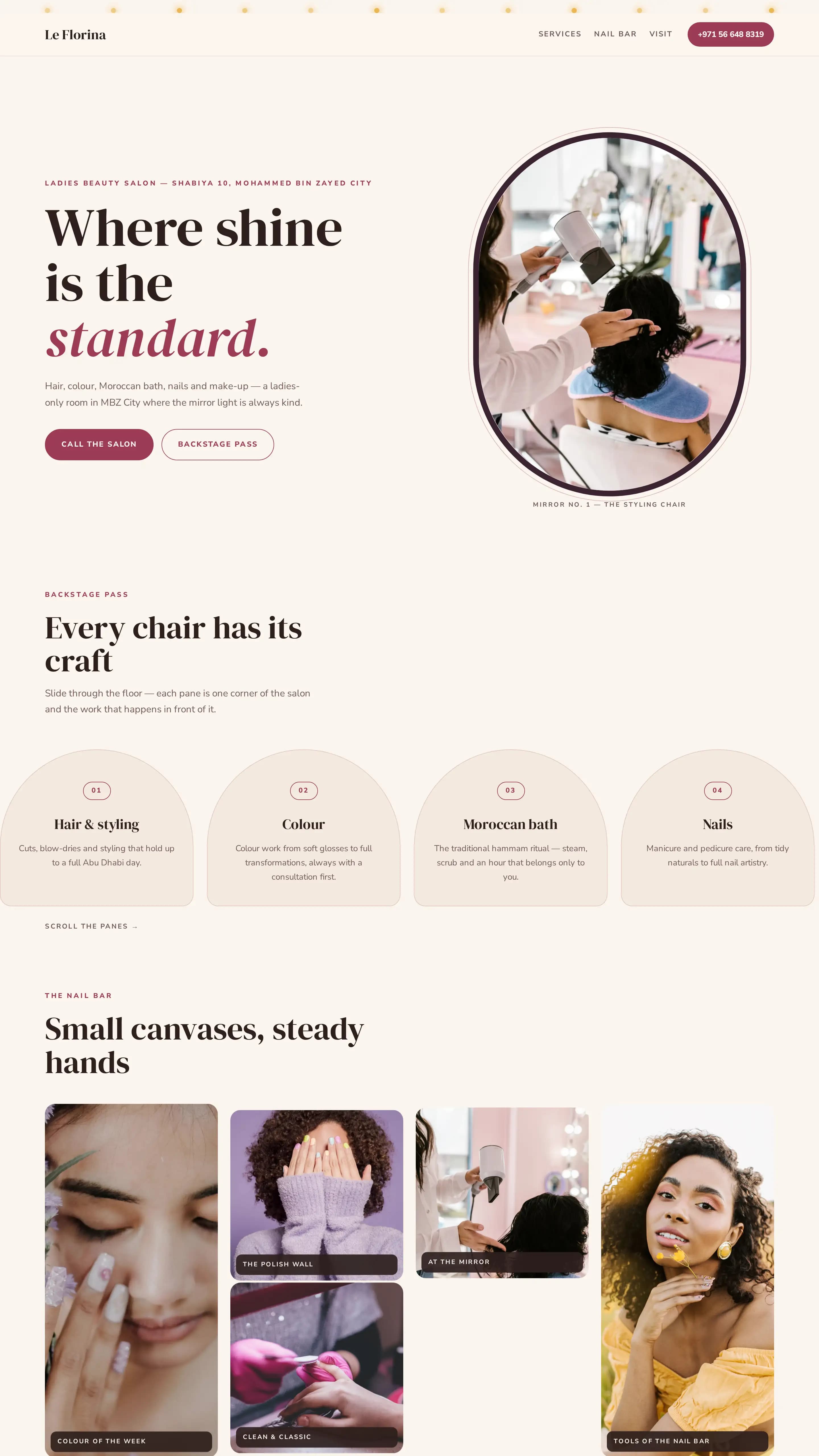 Le Florina Ladies Beauty Salon template — beauty salon website design
