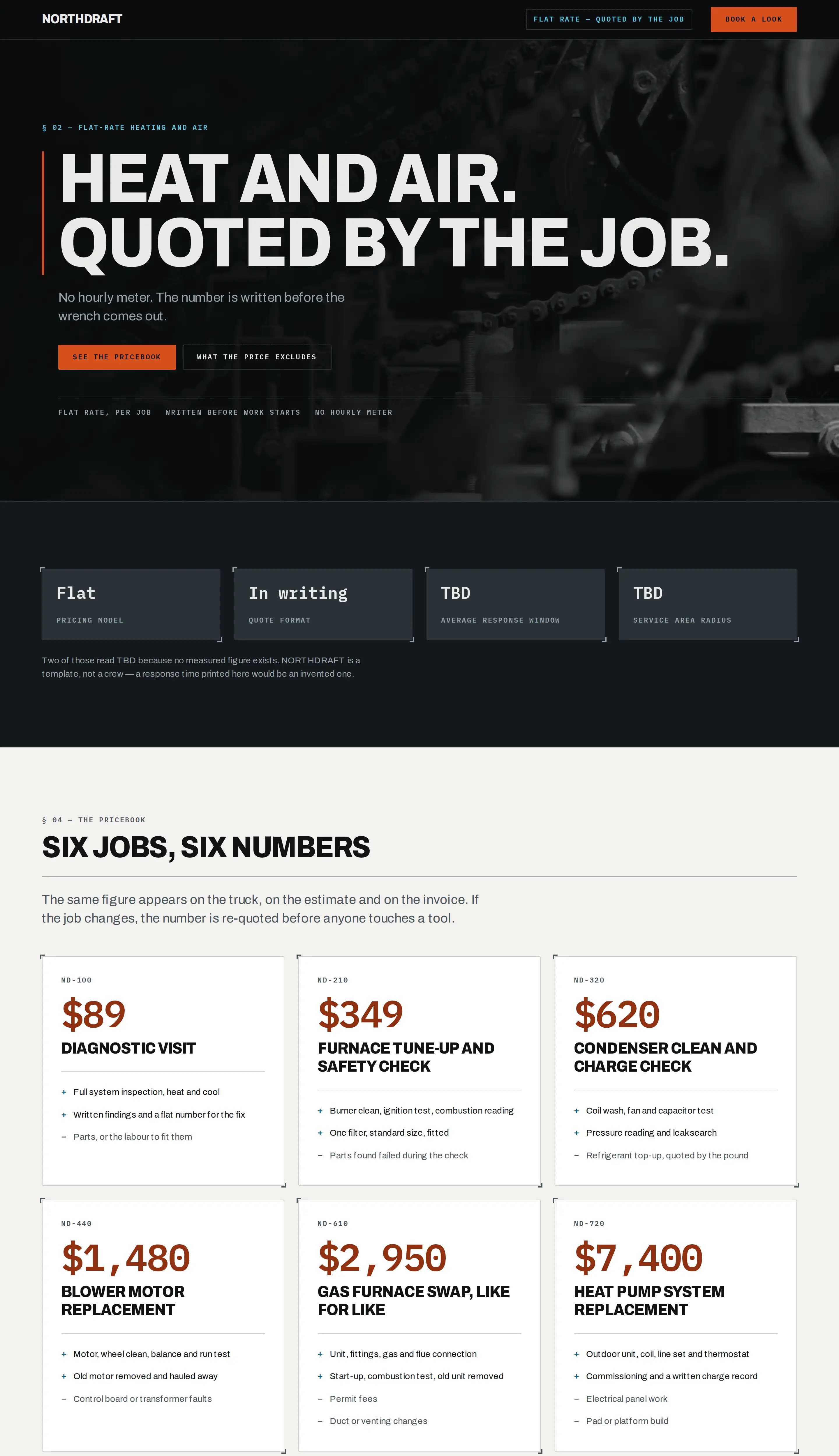 Northdraft template — HVAC website design