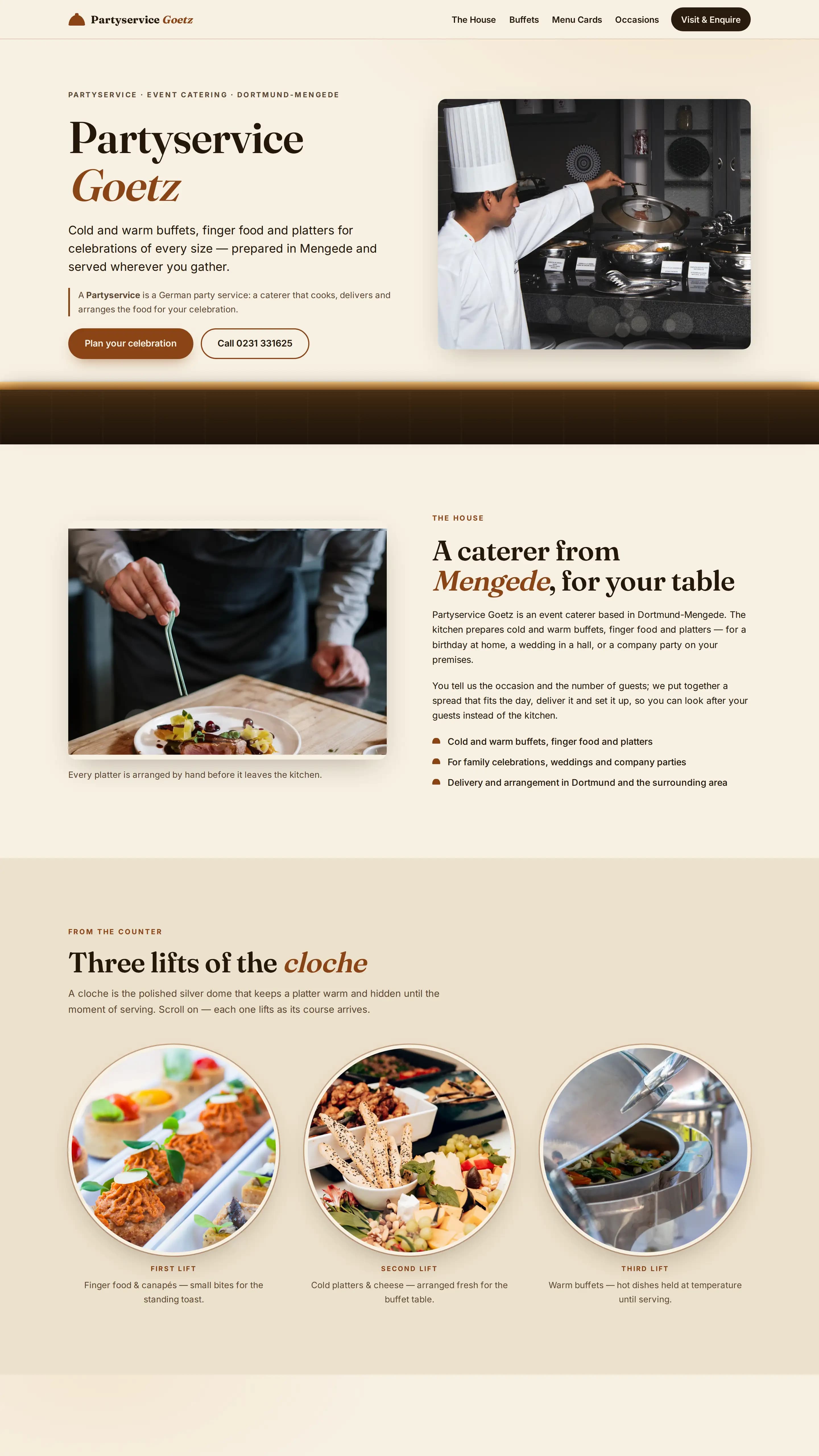 Partyservice Goetz template — party service / event catering website design