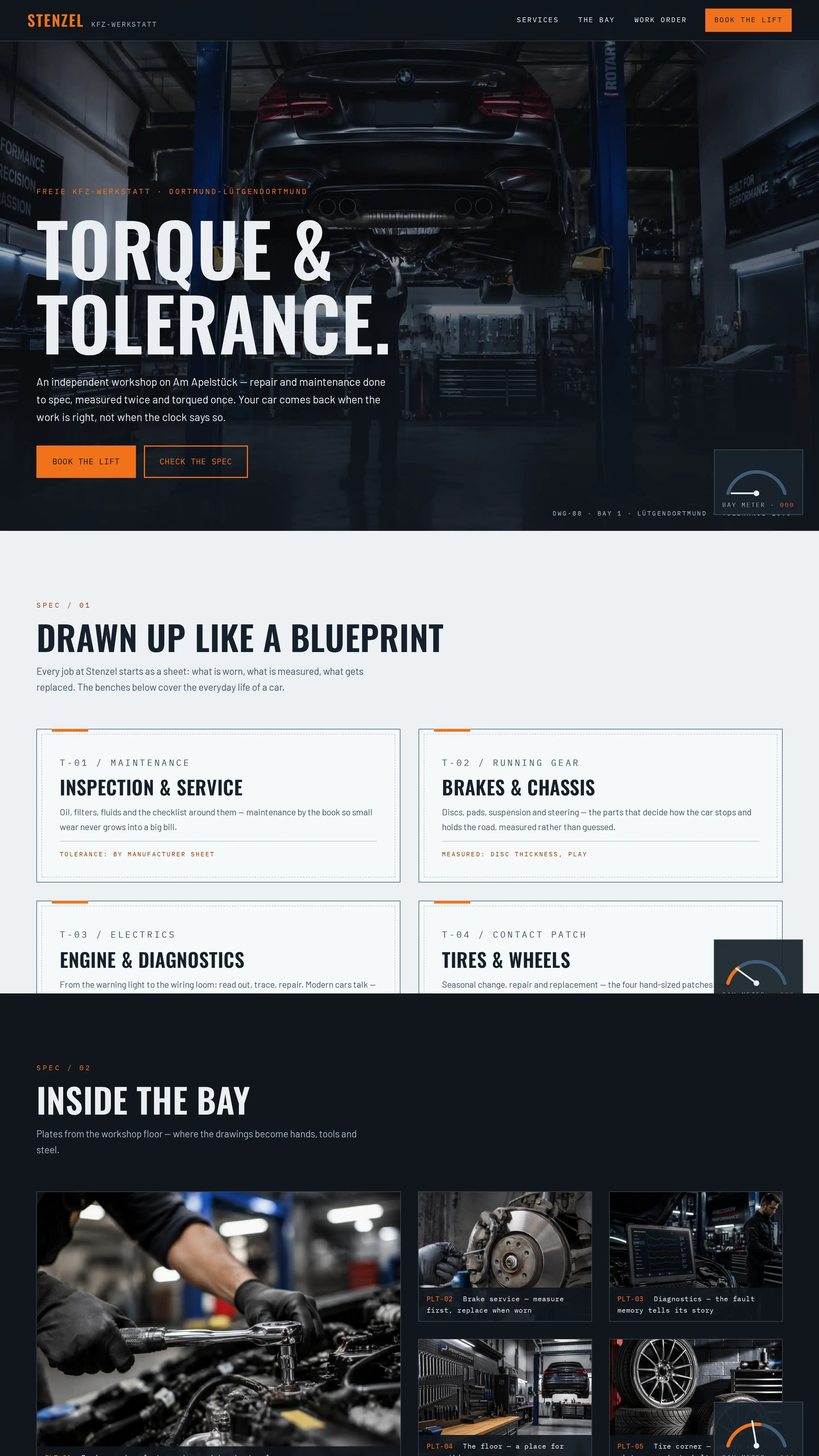 Stenzel KFZ-Werkstatt template — auto repair website design