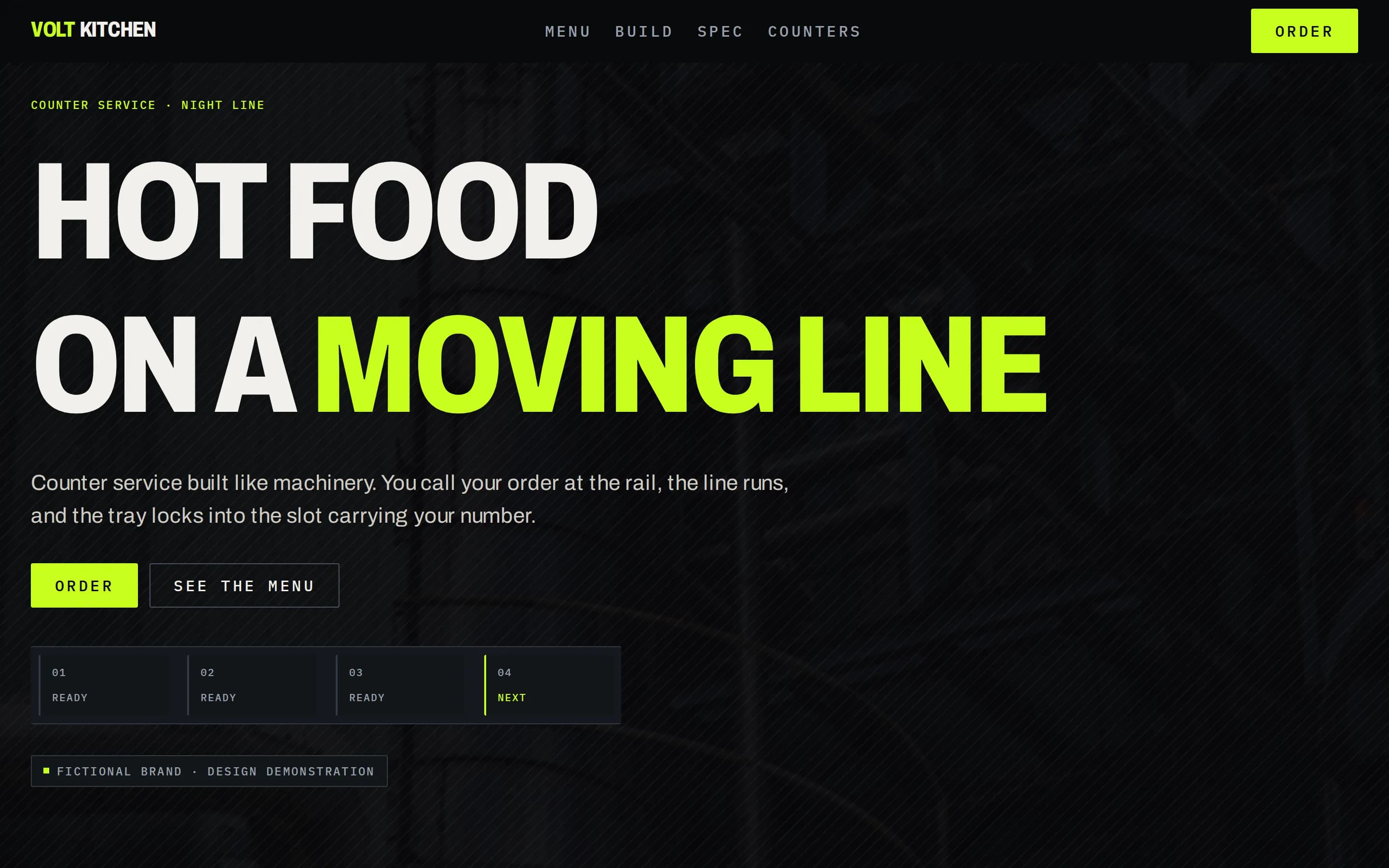 Volt Kitchen template — fast food website design