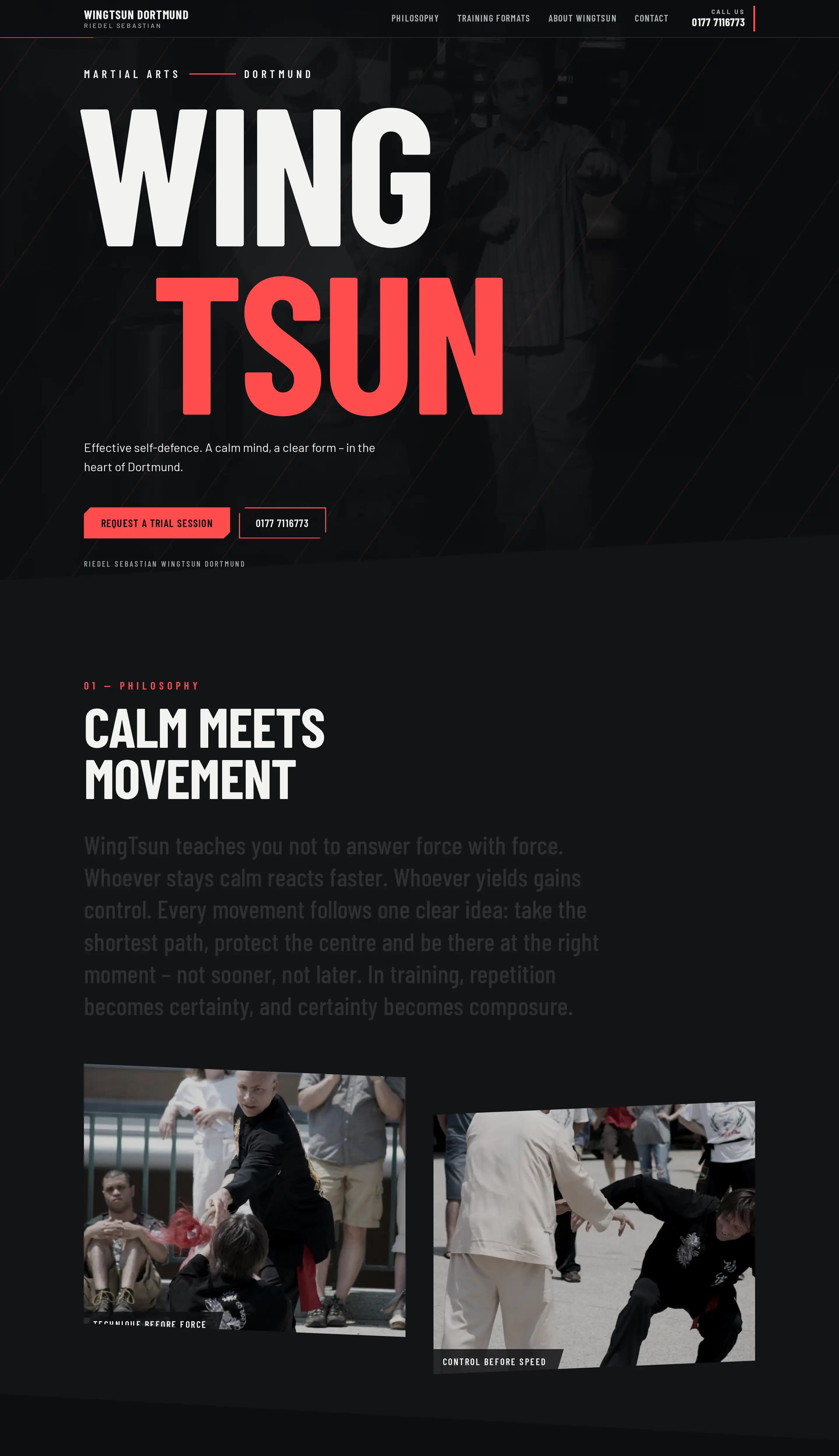 Riedel Sebastian WingTsun Dortmund template — martial arts school website design